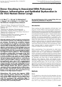 Cover page: Donor smoking is associated with pulmonary edema, inflammation and epithelial dysfunction in ex vivo human donor lungs