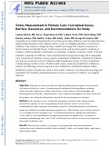 Cover page: Stress Measurement in Primary Care: Conceptual Issues, Barriers, Resources, and Recommendations for Study