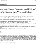 Cover page: Post-Traumatic Stress Disorder and Risk of Parkinsons Disease in a Veteran Cohort.