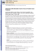 Cover page: Satisfaction with Information Used to Choose Prostate Cancer Treatment