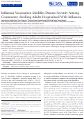 Cover page: Influenza Vaccination Modifies Disease Severity Among Community-dwelling Adults Hospitalized With Influenza