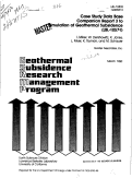 Cover page: CASE STUDY DATA BASE COMPANION REPORT 3 TO SIMULATION OF GEOTHERMAL SUBSIDENCE (LBL-10571)