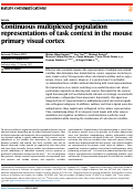 Cover page: Continuous multiplexed population representations of task context in the mouse primary visual cortex.