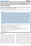 Cover page: Early Life Ozone Exposure Results in Dysregulated Innate Immune Function and Altered microRNA Expression in Airway Epithelium