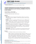 Cover page: Culturally Appropriate Assessment of Functioning in Diverse Children: Development and Preliminary Validation of the FX-II Scale in Mexico