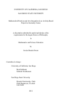 Cover page: Mathematical Practices and Arts Integration in an Activity-Based Projective Geometry Course