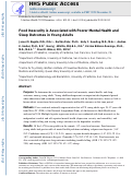 Cover page: Food Insecurity Is Associated With Poorer Mental Health and Sleep Outcomes in Young Adults