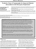 Cover page: Predictive Value of Capnography for Suspected Diabetic Ketoacidosis in the Emergency Department