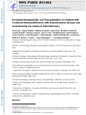 Cover page: Unrelated Hematopoietic Cell Transplantation in a Patient with Combined Immunodeficiency with Granulomatous Disease and Autoimmunity Secondary to RAG Deficiency