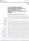 Cover page: In Vivo Dopamine Neuron Imaging-Based Small Molecule Screen Identifies Novel Neuroprotective Compounds and Targets