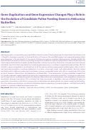 Cover page: Gene Duplication and Gene Expression Changes Play a Role in the Evolution of Candidate Pollen Feeding Genes in Heliconius Butterflies