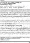 Cover page: Non-coding and Loss-of-Function Coding Variants in TET2 are Associated with Multiple Neurodegenerative Diseases