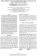 Cover page: Effects of linguistic context and world knowledge on the processing of tense andaspect: evidence from eye-tracking