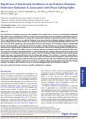 Cover page: Rapid Loss of Nutritional Symbionts in an Endemic Hawaiian Herbivore Radiation Is Associated with Plant Galling Habit