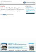 Cover page: Communication—Controlling Etching of Germanium through Surface Charge Manipulation