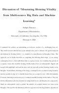 Cover page: Discussion of “Measuring Housing Vitality from Multi-Source Big Data and Machine Learning”