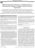 Cover page: Differentiated Care Preferences of Stable Patients on Antiretroviral Therapy in Zambia: A Discrete Choice Experiment