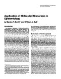 Cover page: Application of molecular biomarkers in epidemiology.