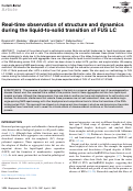 Cover page: Real-time observation of structure and dynamics during the liquid-to-solid transition of FUS LC