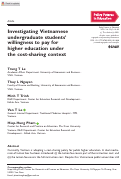 Cover page: Investigating Vietnamese undergraduate students’ willingness to pay for higher education under the cost-sharing context