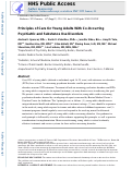 Cover page: Principles of Care for Young Adults With Co-Occurring Psychiatric and Substance Use Disorders.