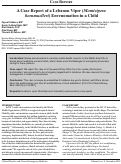 Cover page: A Case Report of a Lebanon Viper (Montivipera bornmuelleri) Envenomation in a Child