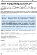 Cover page: CLRN1 Is Nonessential in the Mouse Retina but Is Required for Cochlear Hair Cell Development