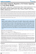 Cover page: Association between Regulator of G Protein Signaling 9–2 and Body Weight