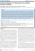 Cover page: Predicting binding to p-glycoprotein by flexible receptor docking.