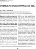 Cover page: Understanding the Causal Pathway of Social Determinants of Psychosis: The Role of Social Functioning, Relevance of Animal Models, and Implications for Treatment.