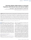 Cover page: Detecting Adaptive Differentiation in Structured Populations with Genomic Data and Common Gardens