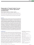 Cover page: Mentorship for Transfer Student Success in STEM Research: Mentor Approaches and Reflections.