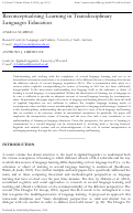 Cover page: Reconceptualising Learning in Transdisciplinary Languages Education