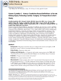 Cover page: Serum Cystatin C– Versus Creatinine-Based Definitions of Acute Kidney Injury Following Cardiac Surgery: A Prospective Cohort Study