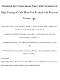 Cover page: Chemical Environment and Structural Variations in High Entropy Oxide Thin Film Probed with Electron Microscopy