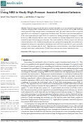 Cover page: Using MRI to Study High Pressure Assisted Nutrient Infusion