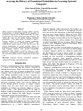 Cover page: Assessing the Efficacy of Transitional Probabilities for Learning Syntactic Categories