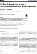 Cover page: Surface-induced phenomena in uncompensated collinear antiferromagnets