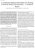 Cover page: A Conditional Random Field Model For Tracking In Densely Packed Cell Structures - A Technical Report