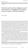 Cover page: Wash Away Your Sins: Indigenous and Irish Women in Magdalene Laundries and the Poetics of Errant Histories