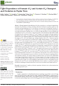 Cover page: Light-Dependence of Formate (C1) and Acetate (C2) Transport and Oxidation in Poplar Trees