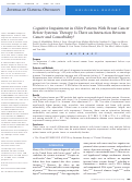 Cover page: Cognitive Impairment in Older Patients With Breast Cancer Before Systemic Therapy: Is There an Interaction Between Cancer and Comorbidity?