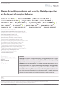 Cover page: Diaper dermatitis prevalence and severity: Global perspective on the impact of caregiver behavior