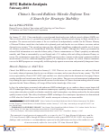 Cover page of SITC Bulletin Analysis: China's Second Ballistic Missile Defense Test: A Search for Strategic Stability