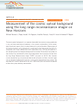 Cover page: Measurement of the cosmic optical background using the long range reconnaissance imager on New Horizons.