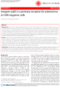 Cover page: Integrin alpha v beta 5 is a primary receptor for adenovirus in CAR-negative cells