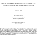 Cover page: Design of a rural water provision system to decrease arsenic exposure in Bangladesh