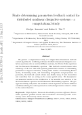 Cover page: Finite determining parameters feedback control for distributed nonlinear dissipative systems - a computational study