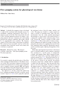 Cover page: Flow pumping system for physiological waveforms