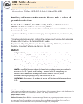 Cover page: Smoking and increased Alzheimer's disease risk: A review of potential mechanisms